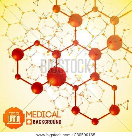 Medical Background With Biology Medicine And Science Symbols Realistic Vector Illustration