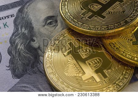 Bitcoin Gold Coin. Cryptocurrency Concept. Virtual Currency Background