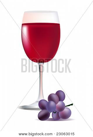 Glas Rotwein und Traubensaft. Raster-Version. Vektor-Version ist in meiner Galerie.