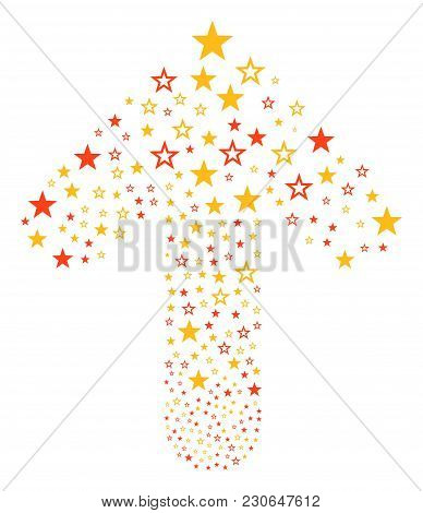 Decoration Stars Composition Composed In The Figure Of Up Navigation Arrow. Upwards Navigation Arrow