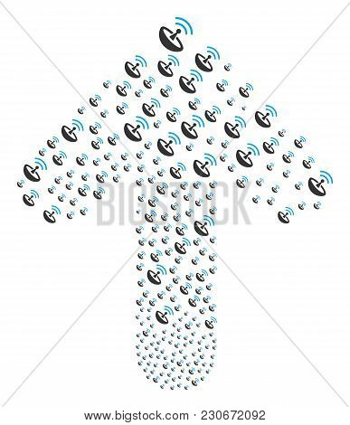 Space Antenna Illustration Organized In The Collection Of Ahead Path Arrow. Upwards Directional Arro