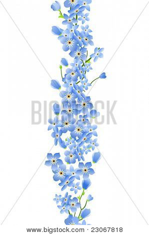 Pionowy wzór z forget-me-nots. Wersja rastrowych. Wektor wersja jest w mojej galerii.