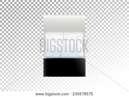 Realistic Bottles For Cosmetic Products, Perfume, Toilet Water.transparent Flacon With A Black Lid. 