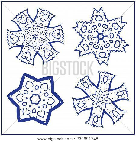 Vector Set Of Sacred Geometry Symbols. Elements For Abstract, Mystical, Religious Projects.