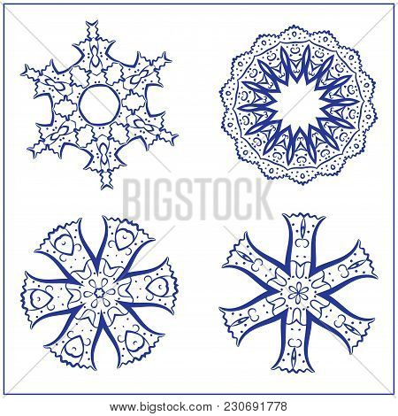 Vector Set Of Sacred Geometry Symbols. Elements For Abstract, Mystical, Religious Projects.