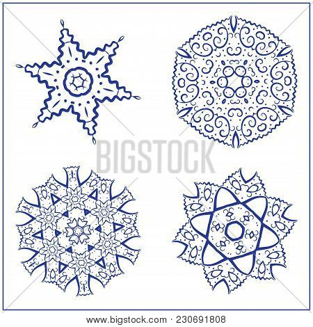 Vector Set Of Sacred Geometry Symbols. Elements For Abstract, Mystical, Religious Projects.