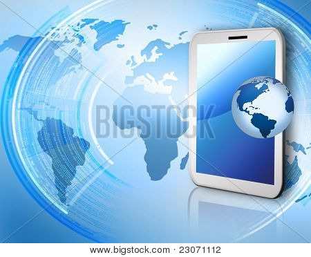 Miglior Internet il concetto di business globale da serie di concetti. Touchpad o Tablet PC