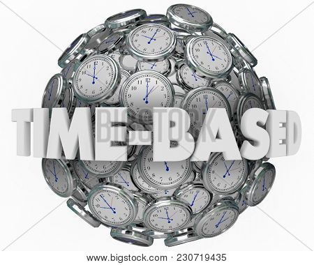 Time Based Clocks Sphere Timing Results 3d Illustration