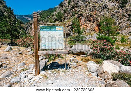 Crete, Greece, May 26, 2016: Hiking Path In Samaria Gorge In Central Crete, Greece. The National Par