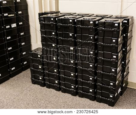A Stack Of Shako Storage Boxes Ready For Assignment