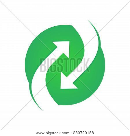 Circular Green Circular Flow Arrow Vector Symbol Graphic Logo Design