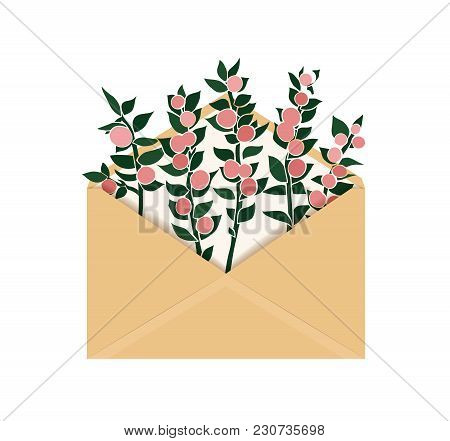 Vector Illustration With Ruskus In Envelope. Isolated