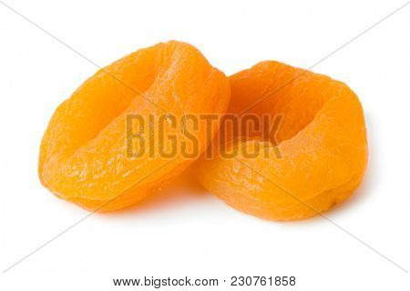Dried apricots isolated on white background