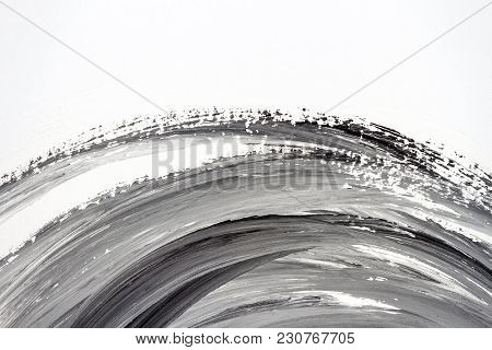 Abstract Brushed Black And White Hand Painted Acrylic Background, Creative Abstract Hand Painted Bac