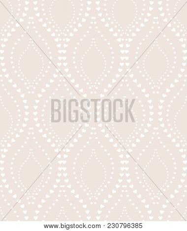 The Geometric Pattern With Wavy Lines. Seamless Vector Background. White And Beide Texture