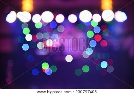 Blurry Colorful Background, Light At A Dance Party, Designer Background For Text Overlay