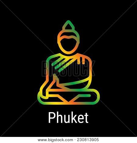 Phuket, Thailand Vector Line Icon. Phuket Madrid Landmark, Emblem, Print, Label, Symbol. Phuket Big 