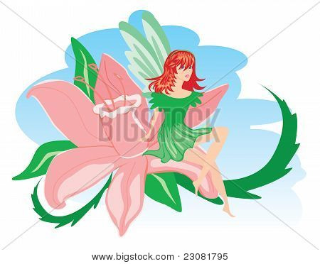 Elf con flor rosa