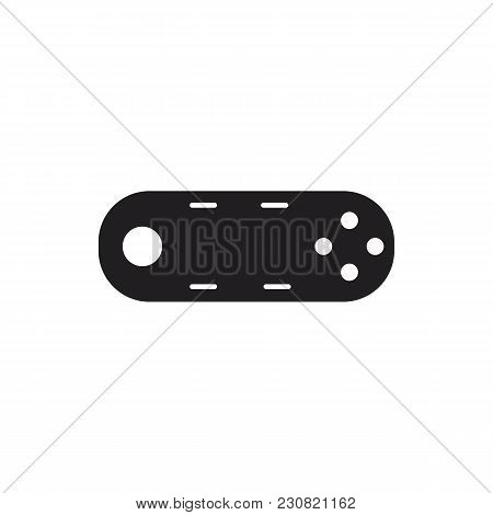 Virtual Reality Remote Control Black Silhouette Icon. Remote Control Vector Illustration On White Ba