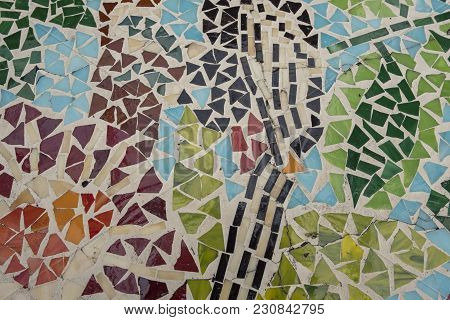 Texture Of Color Tile Chips Found From A Destroyed Piece Of Art Abandoned