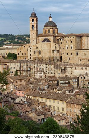 View to the old town of Urbino, Italy. The historical part of the city is listed as UNESCO World Heritage