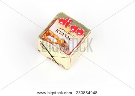 ZAGREB, CROATIA - MARCH 02, 2018: Podravka Digo Yeast 40g is a legendary product of Croatian company Kvasac and was very popular for several decades. Itâs production was stopped in February 2018 