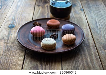 Cup Of Coffee And Macarons