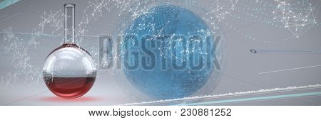 Intracytoplasmic sperm injection on white background against genes diagram on white background