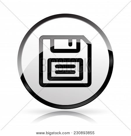 Illustration Of Floppy Disk Icon On White Background