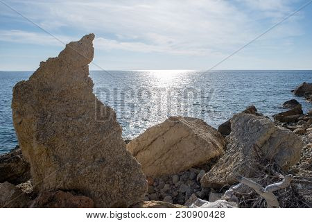 Ses Boques Beach On The Island Of Ibiza