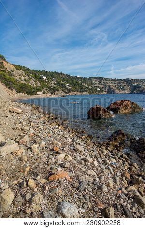 Ses Boques Beach On The Island Of Ibiza