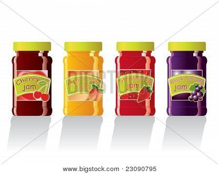 Isolated jam jars vector