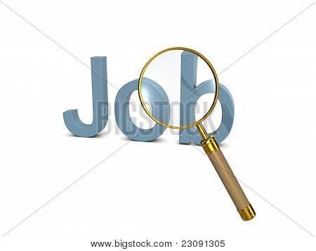 找份工作。在白色背景上的 3D 图
