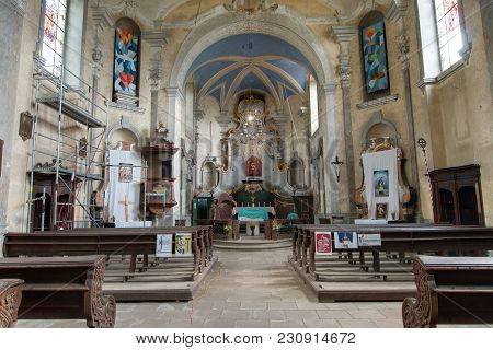 Skoky, Czech Republic, July 27, 2015 - Interior Of The Church Of The Visitation