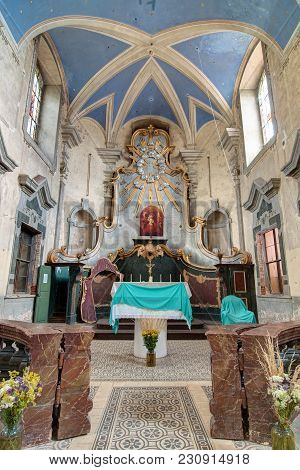 Skoky, Czech Republic, July 27, 2015 - Interior Of The Church Of The Visitation