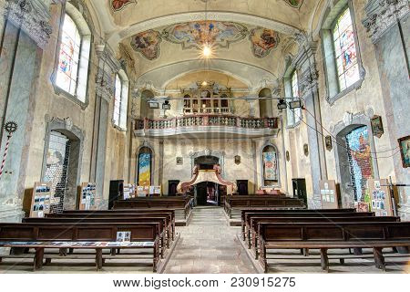 Skoky, Czech Republic, July 27, 2015 - Interior Of The Church Of The Visitation