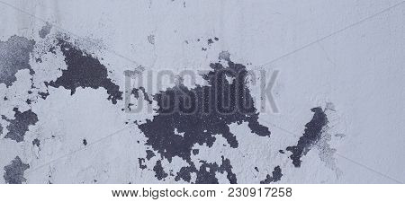 Old Cracked Rought Dark And White Plaster Wall Texture Banner Background.