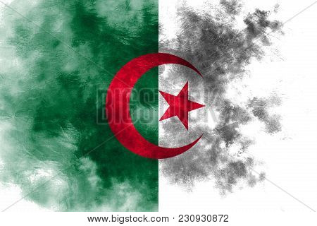 Old Algeria Grunge Background Flag, Algeria Flag