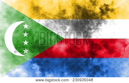 Old Comoros Grunge Background Flag, Comoros Flag