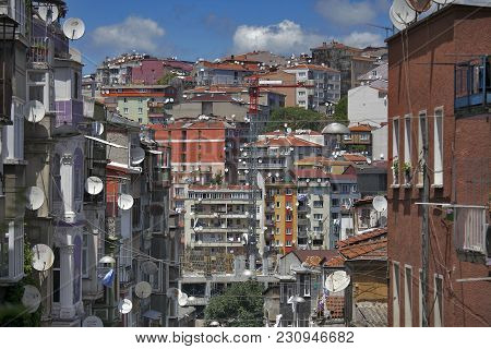 Istanbul Turkey 05 July 2017 Old House In Municipality Of Belediye In Istanbul.