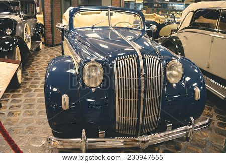 Moscow, Russia - January 6, 2018: Vadim Zadorozhny Technology Museum, Car Opel Admiral Cabriolet