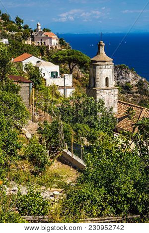 Churches On Amalfi Coast - Salerno Province, Campania Region, Italy, Europe