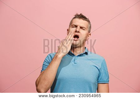 I Am Tired Of Everything. Bored Man. Boring, Dull, Tedious Concept. Young Caucasian Emotional Man. H