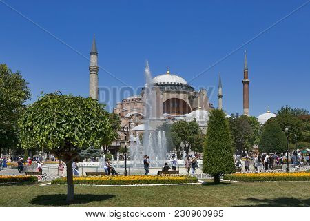 Istanbul Turkey 05 July 2017 Haghia Sophia Aya Sofya, Sultanahmet District Istanbul, Turkey