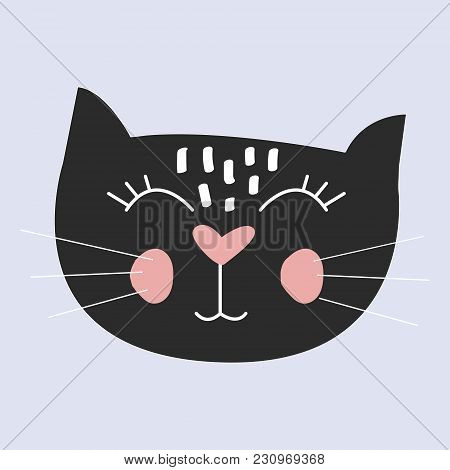 Cute Cat Vector.t-shirt Print.love Cards.valentine's Day.animal Print