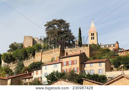 View Of The Village Chatillon Azergues In Beaujolais, France