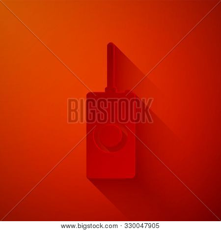 Paper Cut Remote Control Icon Isolated On Red Background. Paper Art Style. Vector Illustration