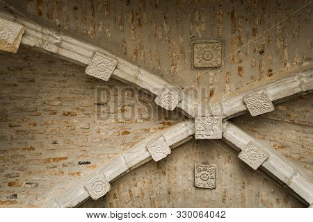 Ceilling Of The Dragomirna Monastery, Fortified Monastery Complex In Romania, Built Between 1602-160