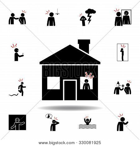 Agoraphobia, Fear Of Open Spaces Icon On White Background. Can Be Used For Web, Logo, Mobile App, Ui