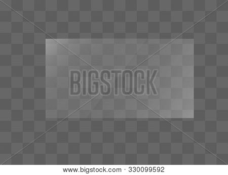 Rectangle Texture Glass Plate, Mirror, Windows. Light Effect For A Picture Or A Mirror. Beautiful Re